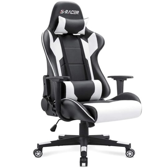 High Back Ergonomic Gaming Chair, Leather Computer Desk Chair for Gaming, Home Office and Work