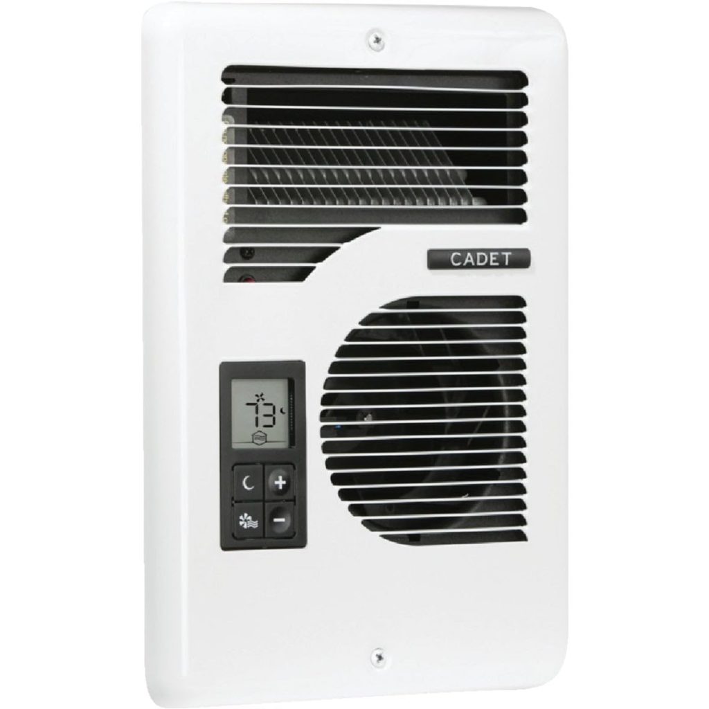 Electric Wall Heater with Digital Thermostat, 240/208/120V, White