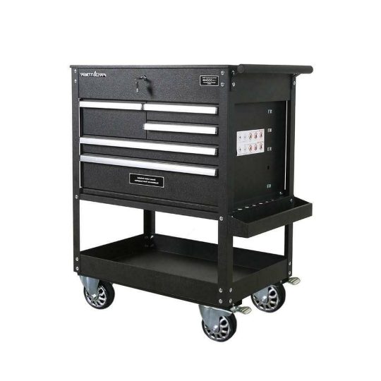 5 Drawer Rolling Tool Cabinet - Mobile Steel Tool Storage Chest with Locking System