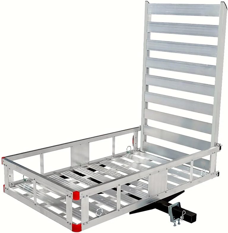 Aluminum Hitch Mount Cargo Carrier with 47-Inch Long Ramp, 1-Pack