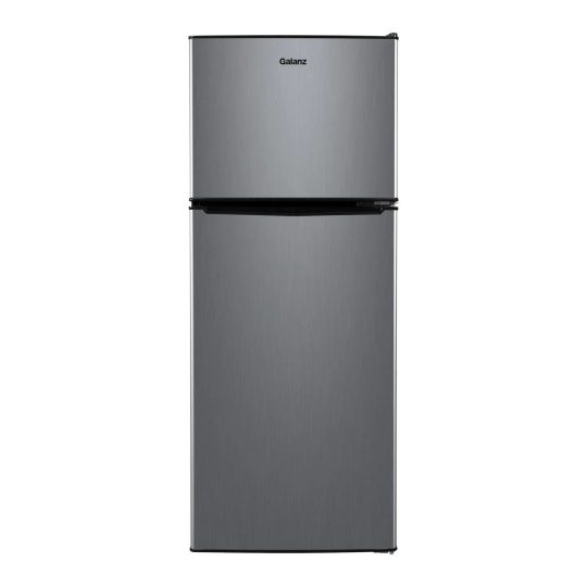 4.6 Cu. Ft. 2 Door Mini Refrigerator with Freezer - Stainless Steel Compact Fridge with Interior Light