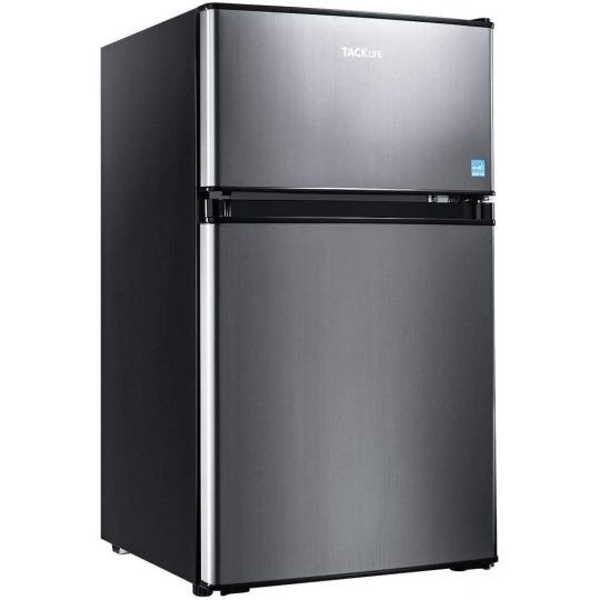 3.1 Cu. Ft. Mini Fridge with Freezer - 2 Door Compact Refrigerator with LED Light and Thermostat Control