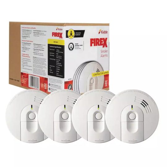 Hardwired Smoke Alarm with Ionization Sensor, 120V AC, 9V Battery Backup