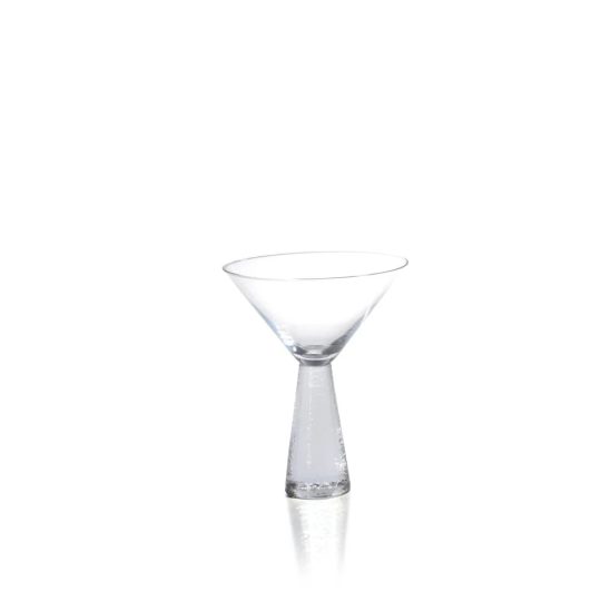 6.25" Tall Martini Glasses with Hammered Stem, Set of 4 Elegant Cocktail Glasses