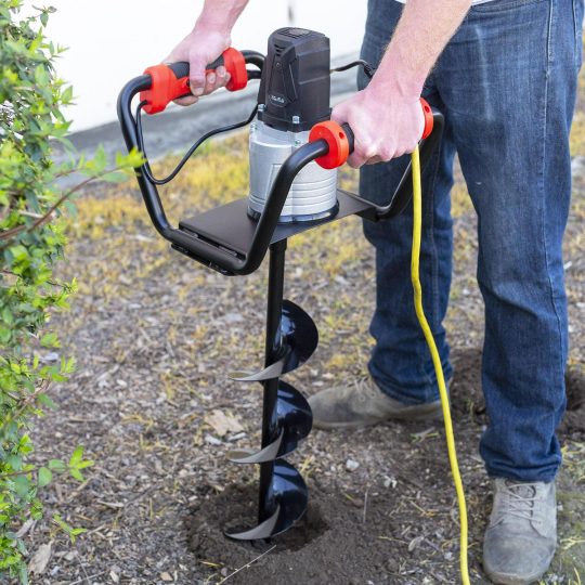 1500W Electric Post Hole Digger with Anti-Vibration Handle and Safety Lock