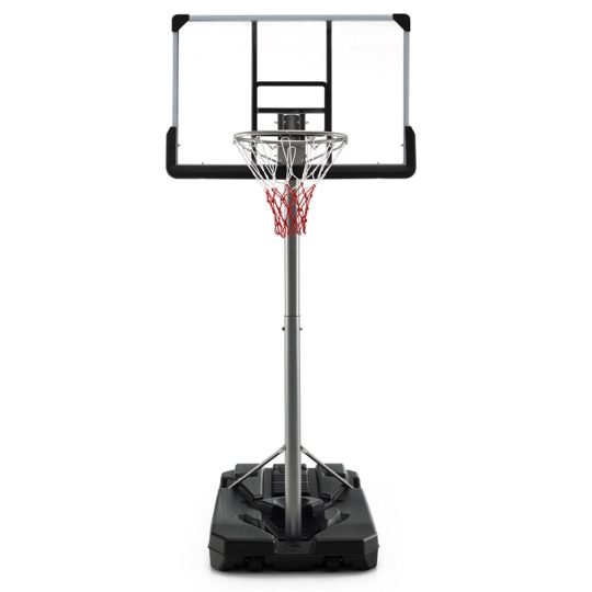 Portable Outdoor Basketball Hoop, Adjustable 64-79 Inch Height, 44-Inch Backboard with Wheeled Fillable Base