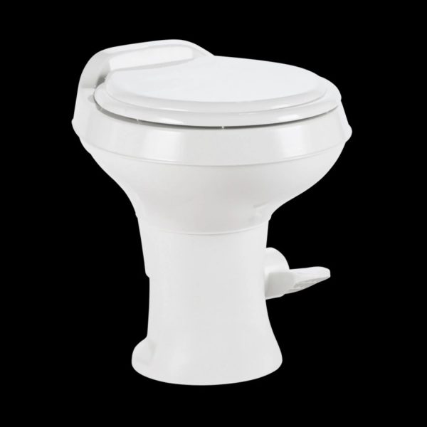 Standard-Height Heavy-Duty Plastic RV Toilet, White