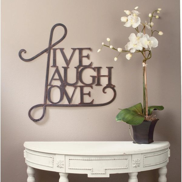 Live Laugh Love Wall Decor, Inspirational Metal Wall Art Sign for Living Room, Bedroom and Home Decoration