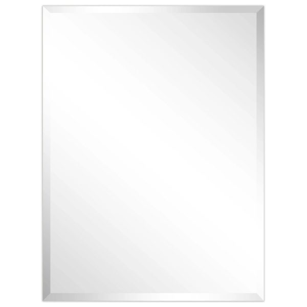 Frameless Beveled Prism Wall Mirror, Clear Square or Rectangular Decorative Mirror for Bathroom, Bedroom and Home Decor