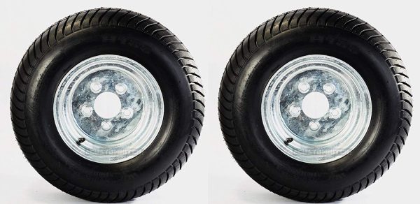 205/65-10 Trailer Tire with 5 Lug 4.5" Bolt Pattern, Load Range E, 1535 lbs Capacity