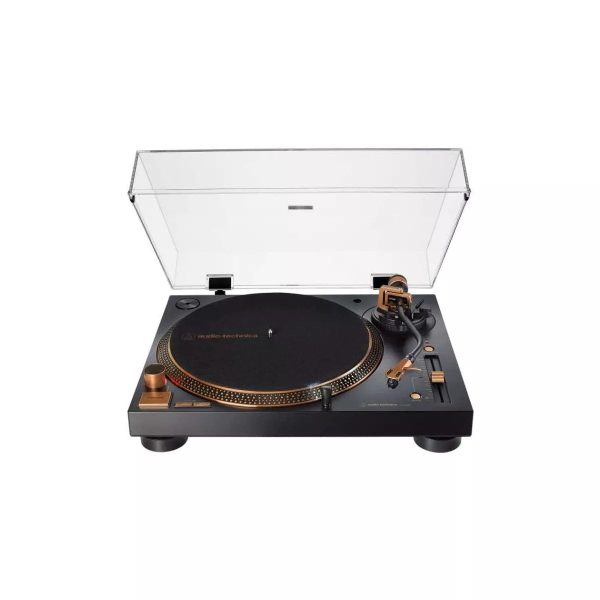 Direct-Drive USB Turntable, 3-Speed Vinyl Player with Built-In Preamp and Digital Conversion, Bronze