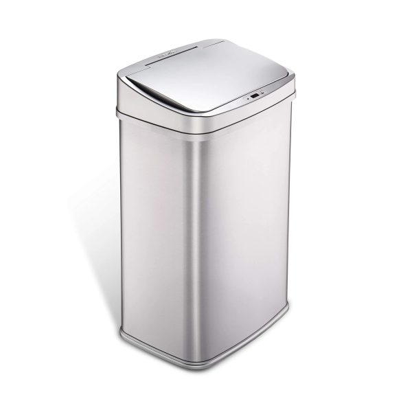 13 Gallon Touchless Motion Sensor Trash Can, Automatic Hands-Free Kitchen Garbage Bin with Sensor Lid